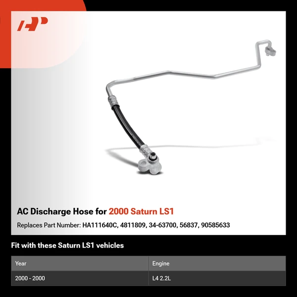 AC Discharge Hose for 2000 Saturn LS1