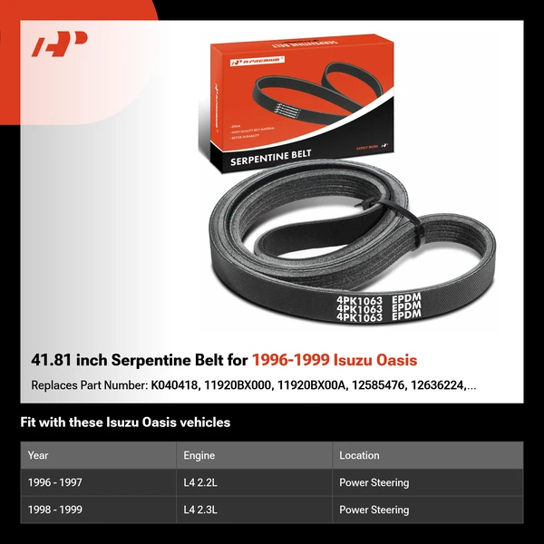 41.81 inch Serpentine Belt for 1996-1999 Isuzu Oasis