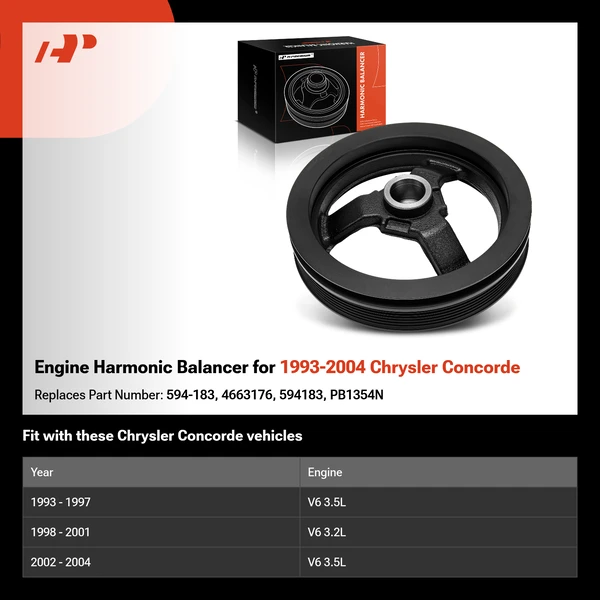 Engine Harmonic Balancer for 1993-2004 Chrysler Concorde