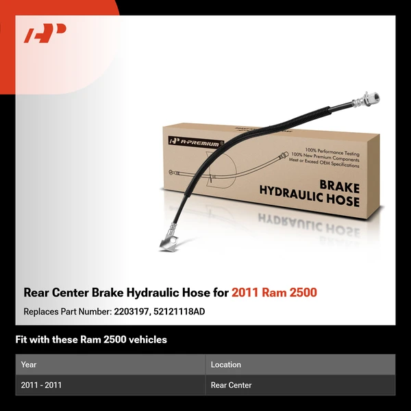 Rear Center Brake Hydraulic Hose for 2011 Ram 2500