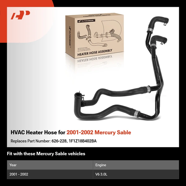 HVAC Heater Hose for 2001-2002 Mercury Sable