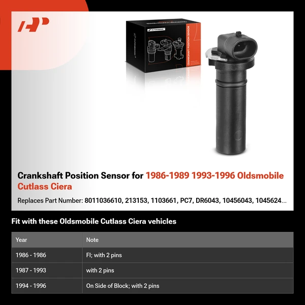 Crankshaft Position Sensor for 1986-1989 1993-1996 Oldsmobile Cutlass Ciera