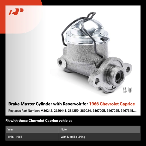 Brake Master Cylinder with Reservoir for 1966 Chevrolet Caprice