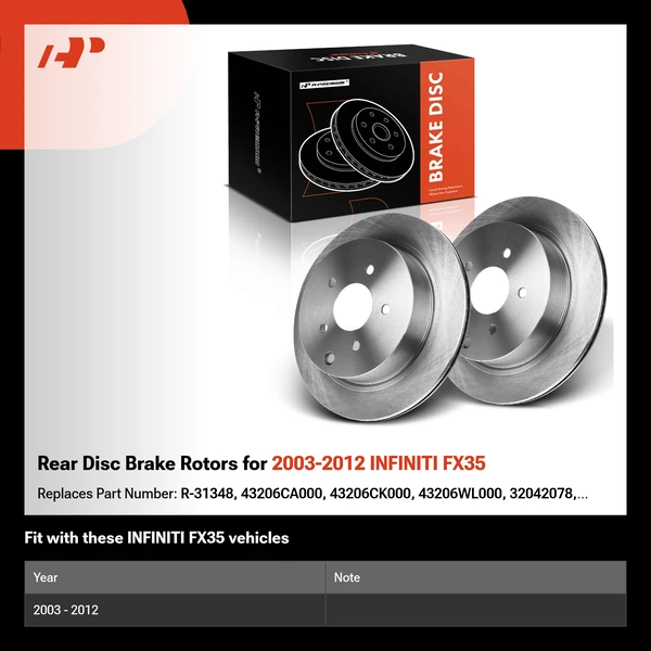 Rear Disc Brake Rotors for 2003-2012 INFINITI FX35