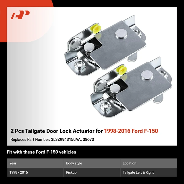 2 Pcs Tailgate Door Lock Actuator for 1998-2016 Ford F-150