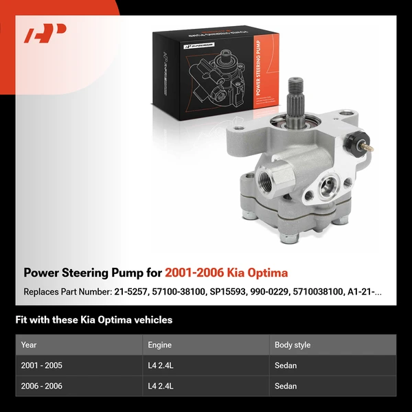 Power Steering Pump for 2001-2006 Kia Optima
