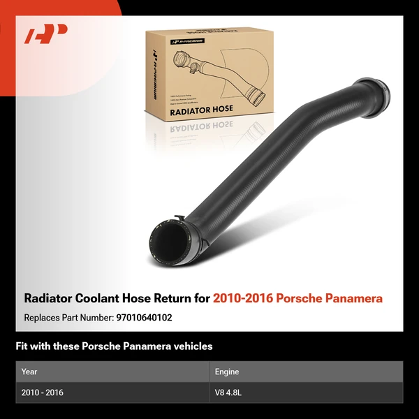 Radiator Coolant Hose Return for 2010-2016 Porsche Panamera