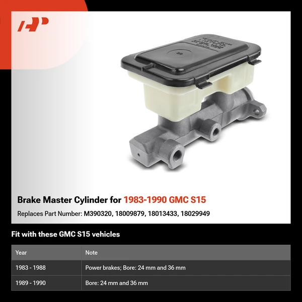 Brake Master Cylinder for 1983-1990 GMC S15