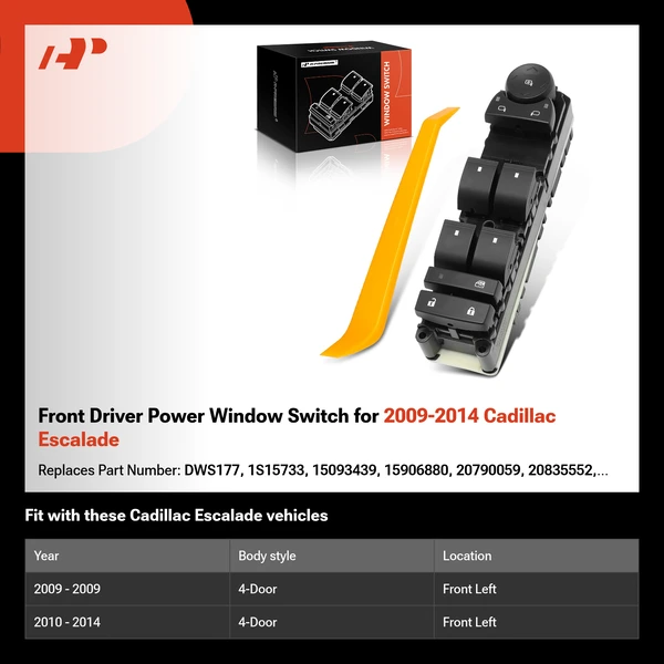 Front Driver Power Window Switch for 2009-2014 Cadillac Escalade
