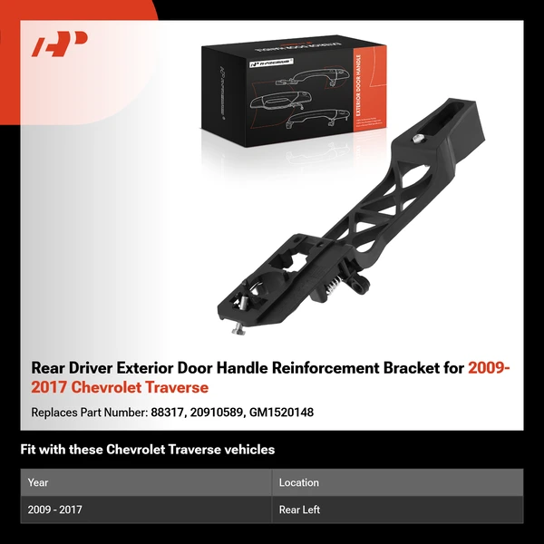 Rear Driver Exterior Door Handle Reinforcement Bracket for 2009-2017 Chevrolet Traverse