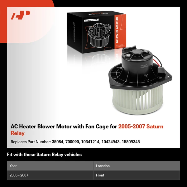 AC Heater Blower Motor with Fan Cage for 2005-2007 Saturn Relay