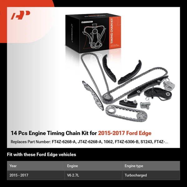 14 Pcs Engine Timing Chain Kit for 2015-2017 Ford Edge