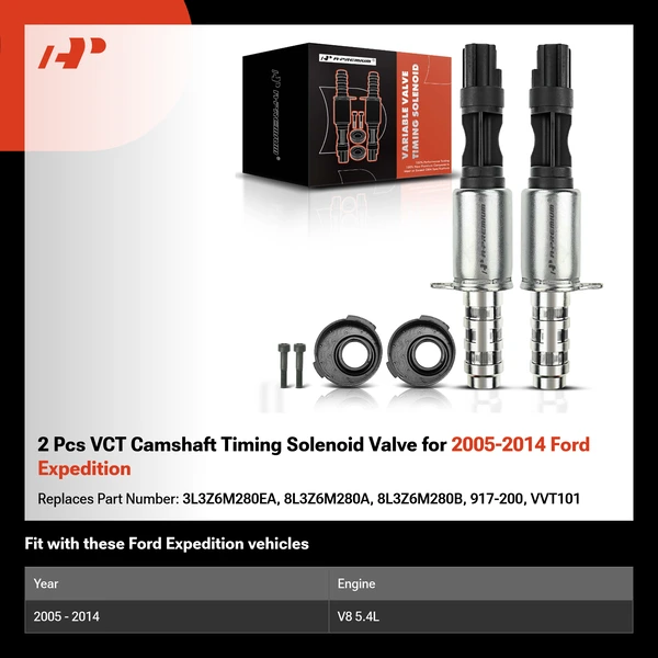 2 Pcs VCT Camshaft Timing Solenoid Valve for 2005-2014 Ford Expedition