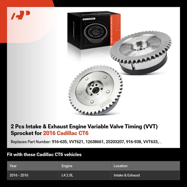 2 Pcs Intake & Exhaust Engine Variable Valve Timing (VVT) Sprocket for 2016 Cadillac CT6
