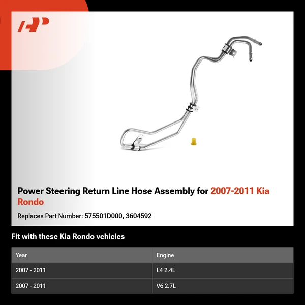 Power Steering Return Line Hose Assembly for 2007-2011 Kia Rondo