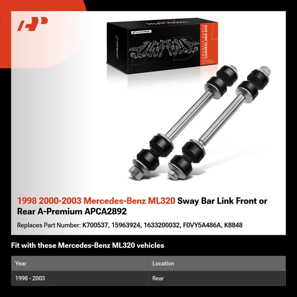 1998 2000-2003 Mercedes-Benz ML320 Sway Bar Link Front or Rear A-Premium APCA2892