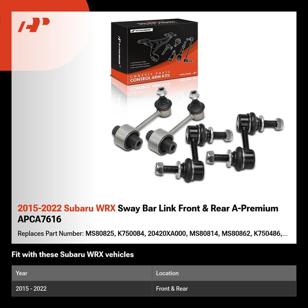 2015-2022 Subaru WRX Sway Bar Link Front & Rear A-Premium APCA7616