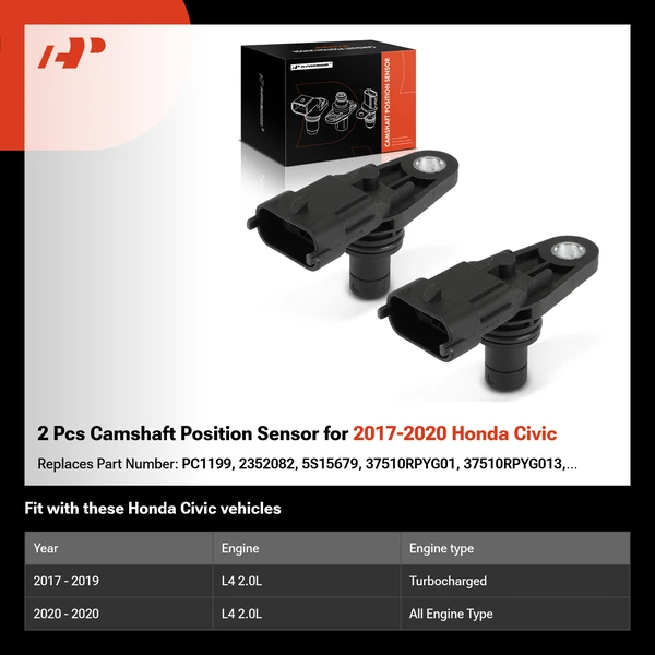 2 Pcs Camshaft Position Sensor for 2017-2020 Honda Civic