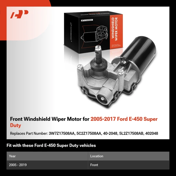 Front Windshield Wiper Motor for 2005-2017 Ford E-450 Super Duty