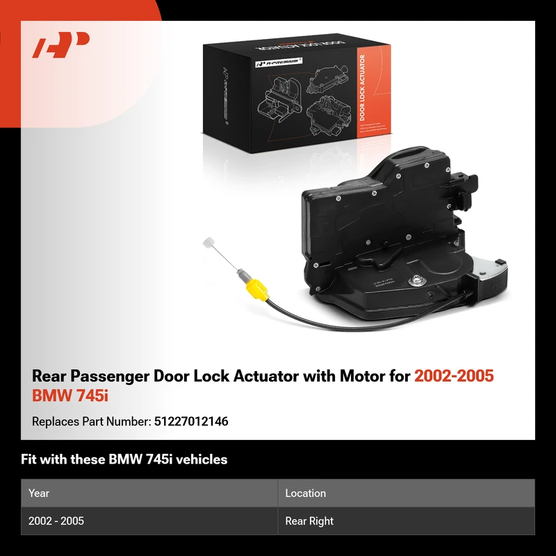 Rear Passenger Door Lock Actuator with Motor for 2002-2005 BMW 745i
