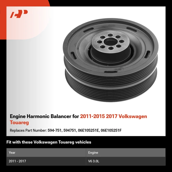 Engine Harmonic Balancer for 2011-2015 2017 Volkswagen Touareg