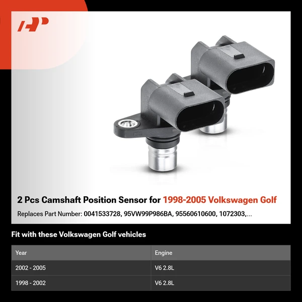 2 Pcs Camshaft Position Sensor for 1998-2005 Volkswagen Golf