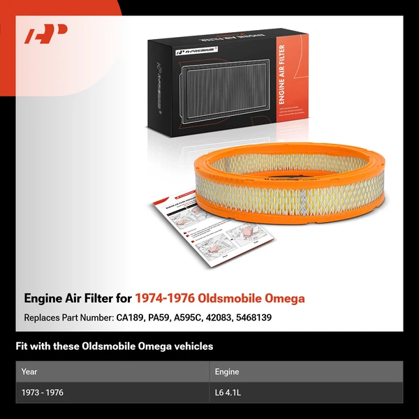 Engine Air Filter for 1974-1976 Oldsmobile Omega