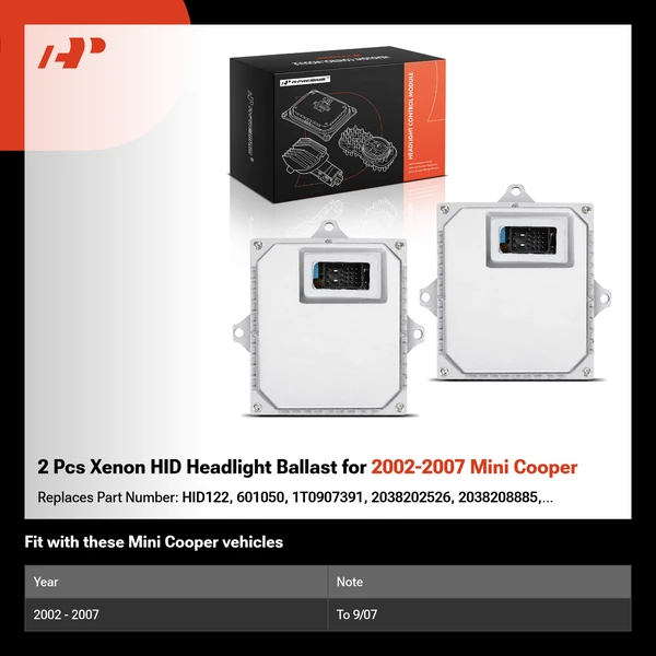 2 Pcs Xenon HID Headlight Ballast for 2002-2007 Mini Cooper