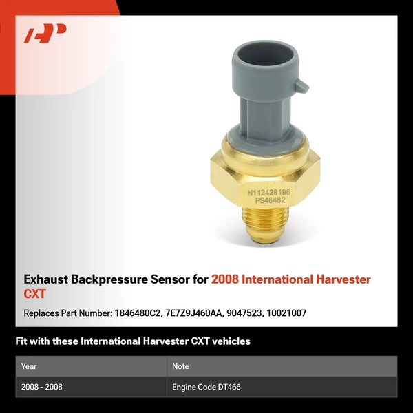 Exhaust Backpressure Sensor for 2008 International Harvester CXT