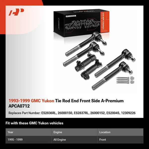 1993-1999 GMC Yukon Tie Rod End Front Side A-Premium APCA0712