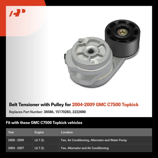 Belt Tensioner with Pulley for 2004-2009 GMC C7500 Topkick