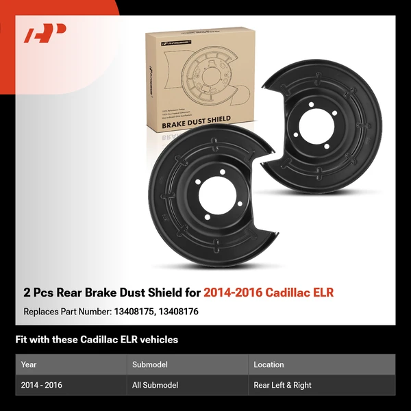 2 Pcs Rear Brake Dust Shield for 2014-2016 Cadillac ELR