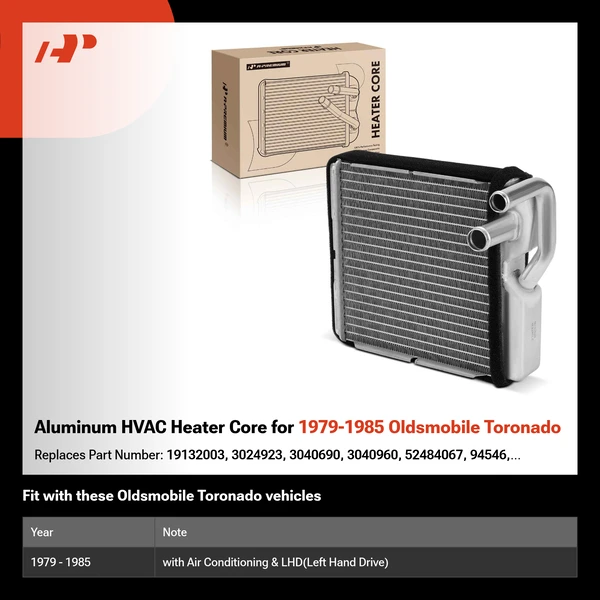 Aluminum HVAC Heater Core for 1979-1985 Oldsmobile Toronado