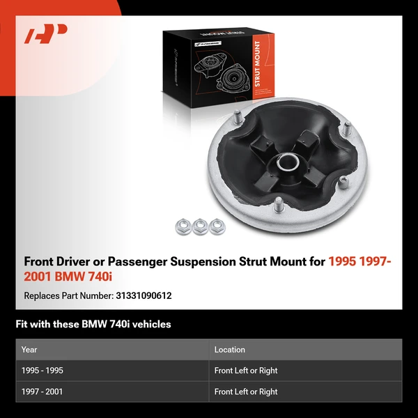 Front Driver or Passenger Suspension Strut Mount for 1995 1997-2001 BMW 740i