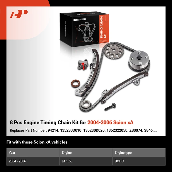 8 Pcs Engine Timing Chain Kit for 2004-2006 Scion xA