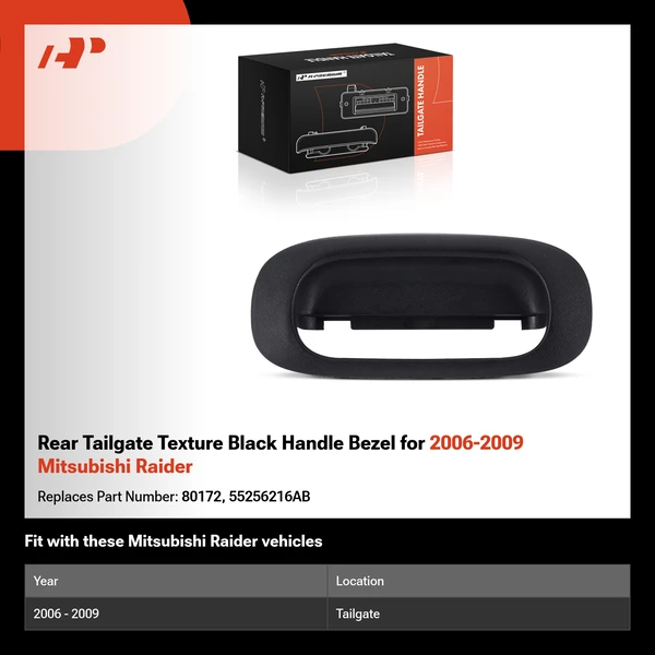 Rear Tailgate Texture Black Handle Bezel for 2006-2009 Mitsubishi Raider