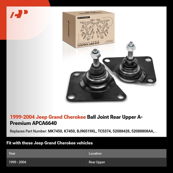 1999-2004 Jeep Grand Cherokee Ball Joint Rear Upper A-Premium APCA6640