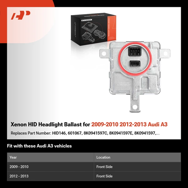 Xenon HID Headlight Ballast for 2009-2010 2012-2013 Audi A3