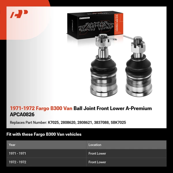 1971-1972 Fargo B300 Van Ball Joint Front Lower A-Premium APCA0826