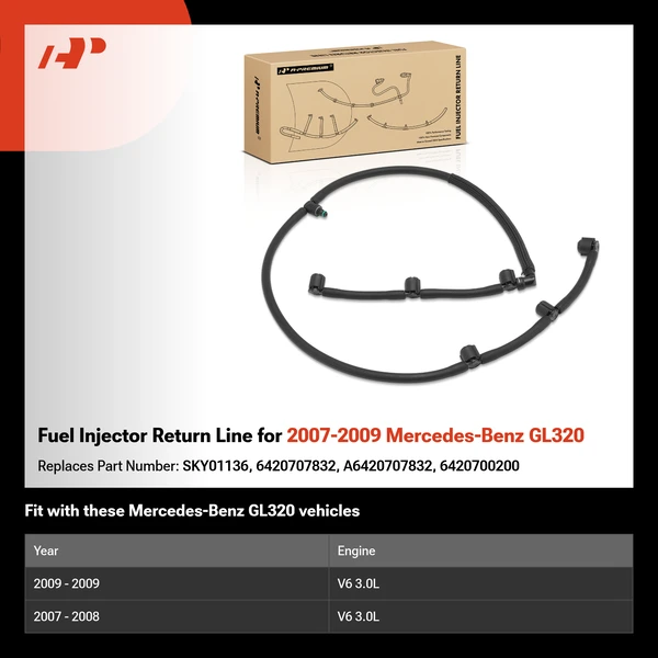 Fuel Injector Return Line for 2007-2009 Mercedes-Benz GL320