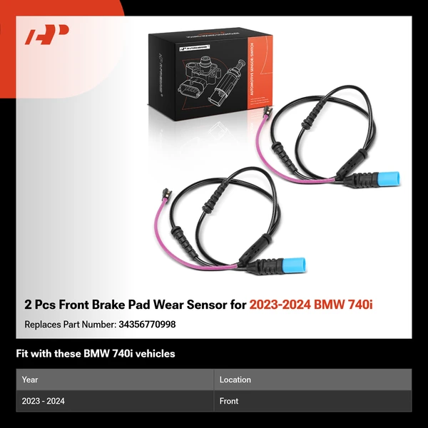 2 Pcs Front Brake Pad Wear Sensor for 2023-2024 BMW 740i