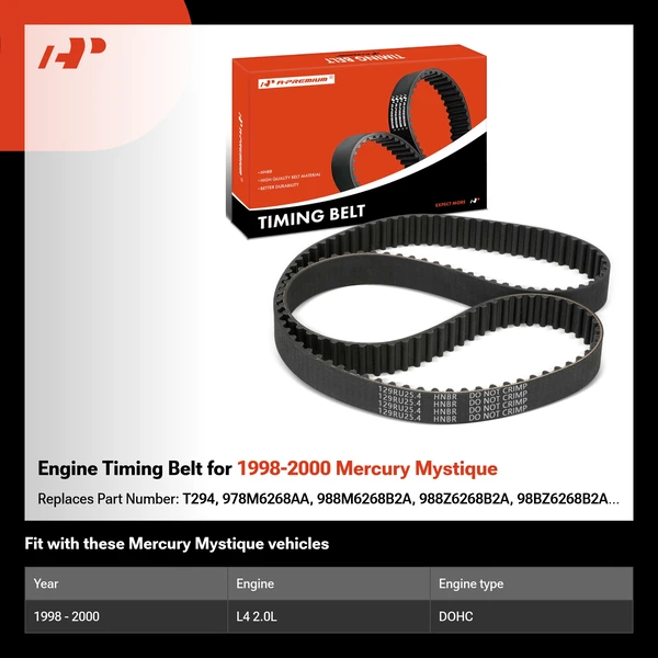 Engine Timing Belt for 1998-2000 Mercury Mystique