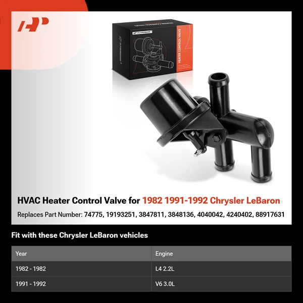 HVAC Heater Control Valve for 1982 1991-1992 Chrysler LeBaron