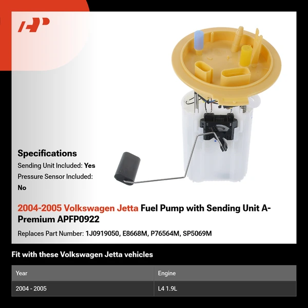 2004-2005 Volkswagen Jetta Fuel Pump with Sending Unit A-Premium APFP0922