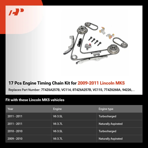 17 Pcs Engine Timing Chain Kit for 2009-2011 Lincoln MKS