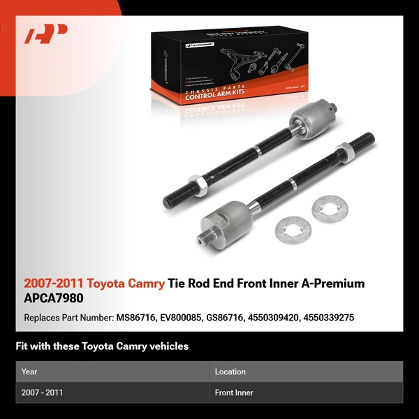 2007-2011 Toyota Camry Tie Rod End Front Inner A-Premium APCA7980