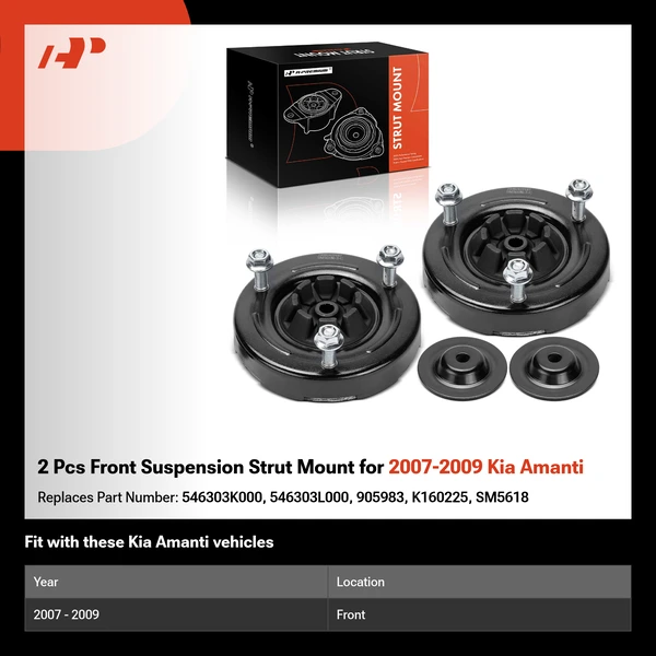 2 Pcs Front Suspension Strut Mount for 2007-2009 Kia Amanti