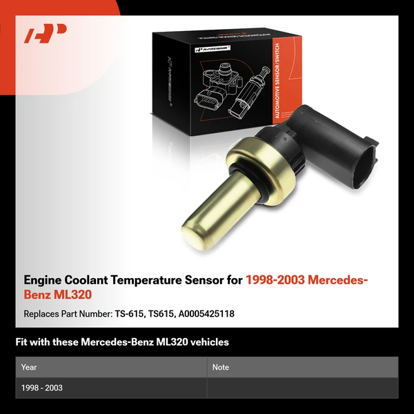 Engine Coolant Temperature Sensor for 1998-2003 Mercedes-Benz ML320