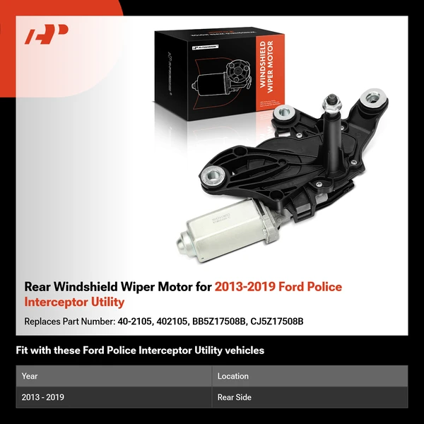 Rear Windshield Wiper Motor for 2013-2019 Ford Police Interceptor Utility
