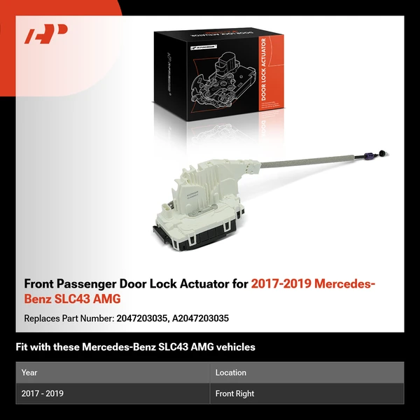 Front Passenger Door Lock Actuator for 2017-2019 Mercedes-Benz SLC43 AMG